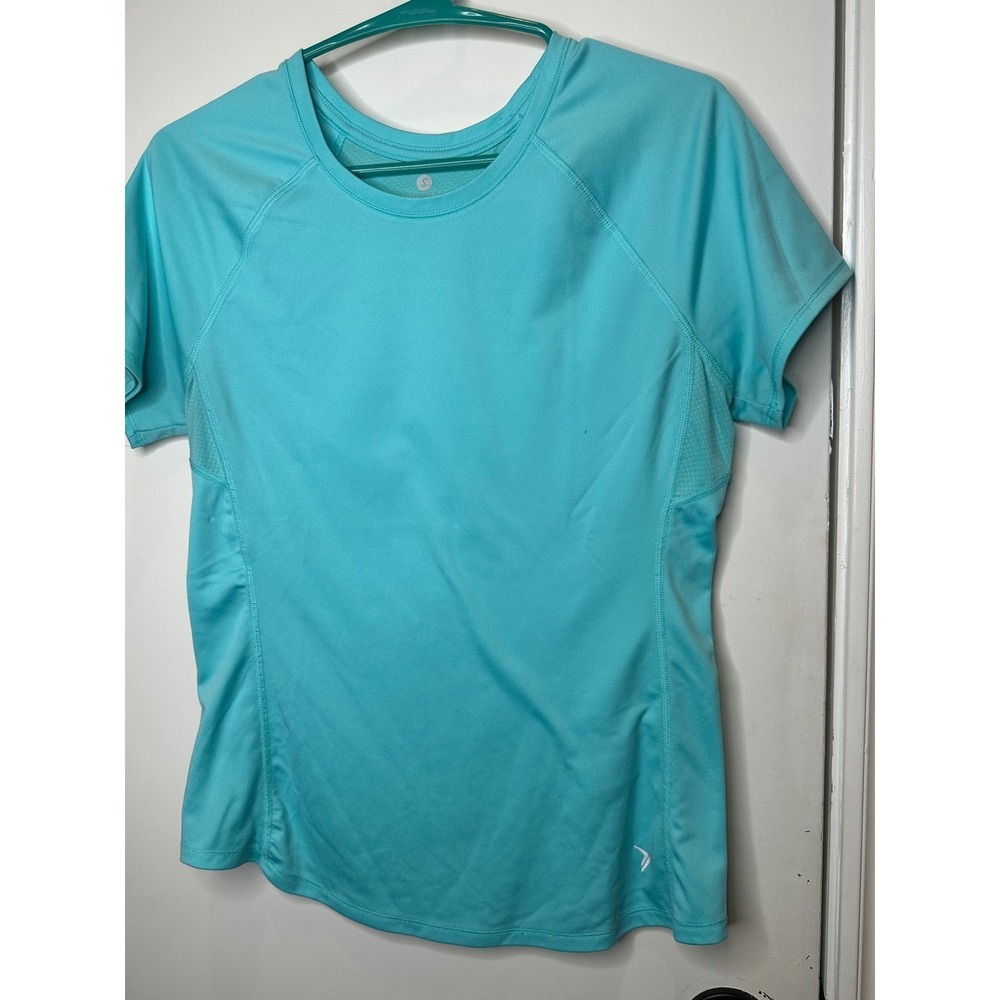 Old Navy Active Womens Semi-Fitted Mesh Panel Performance Workout Tee Blue S